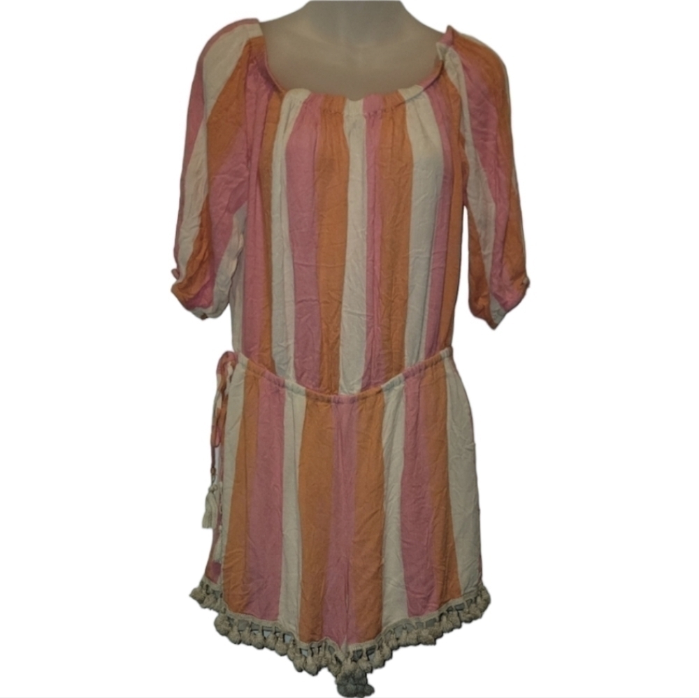 New York & Company Striped Romper, Sz XL